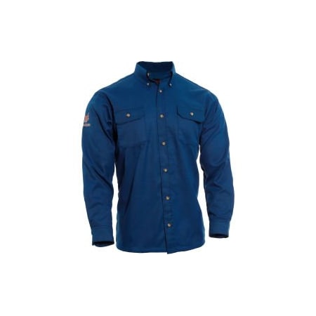 National Safety Apparel TECGEN Select Flame Resistant Work Shirt, L-LN, Royal Blue,  TCG01130220